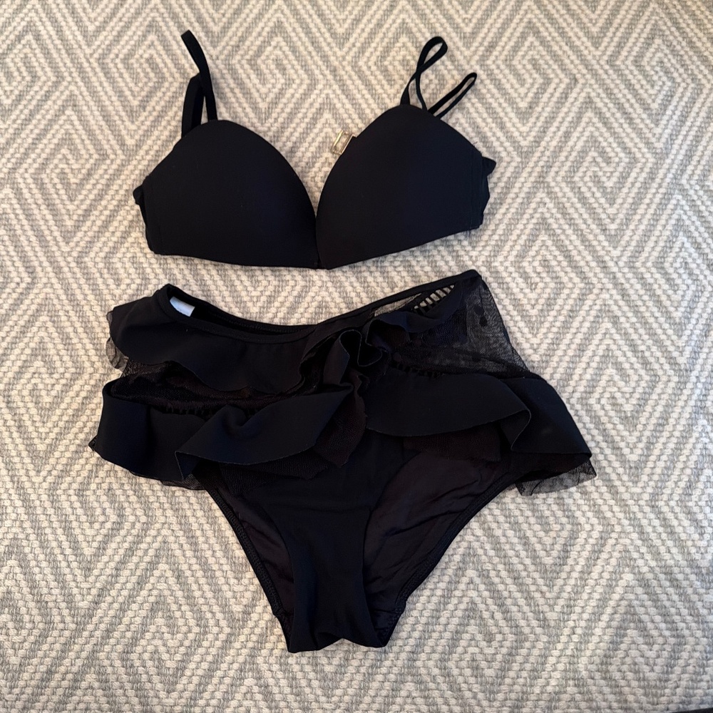 Zimmermann high waisted ruffle bikini size 1
